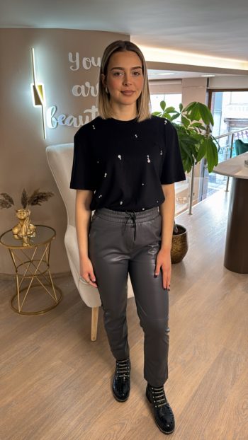 Δερμάτινο παντελόνι με λάστιχο