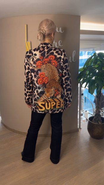 Σακάκι animal με bronze strass