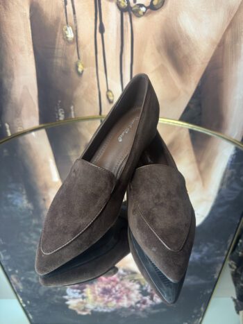 Καφέ Suede Μules