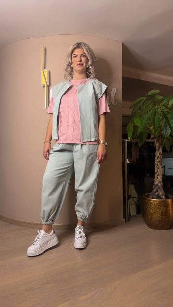 Denim Σετ Γιλέκο Παντελόνι