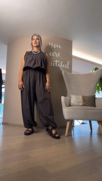 Σετ Oversized Crop Top-Παντελόνι